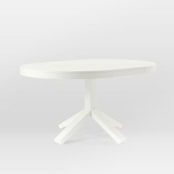White West Elm Poppy Extendable Dining Table