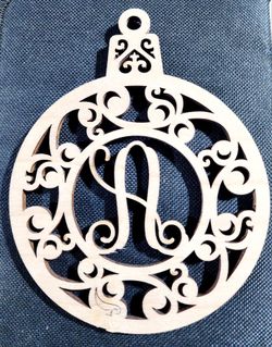 Laser Engraved Initial Ornaments