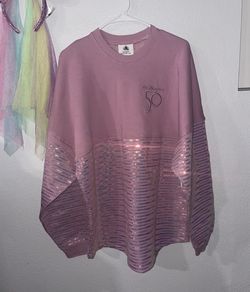 NEW Disneyworld EARidescent Spirit Jersey Pink Sequin Adult Large