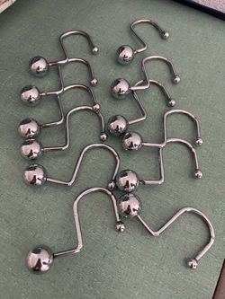 Chrome Shower Curtain Hooks / Rings (Set of 12)