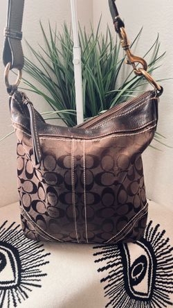 Vintage Coach Hampton Signature Leather Slim Duffle Crossbody/Shoulder Bag