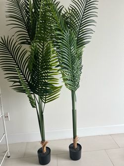 Artificial Palm Trees in Black Pots – Set of 2