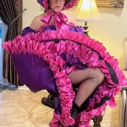 Adorable Professional Cancan Girl Dancer Costume Size 0-2