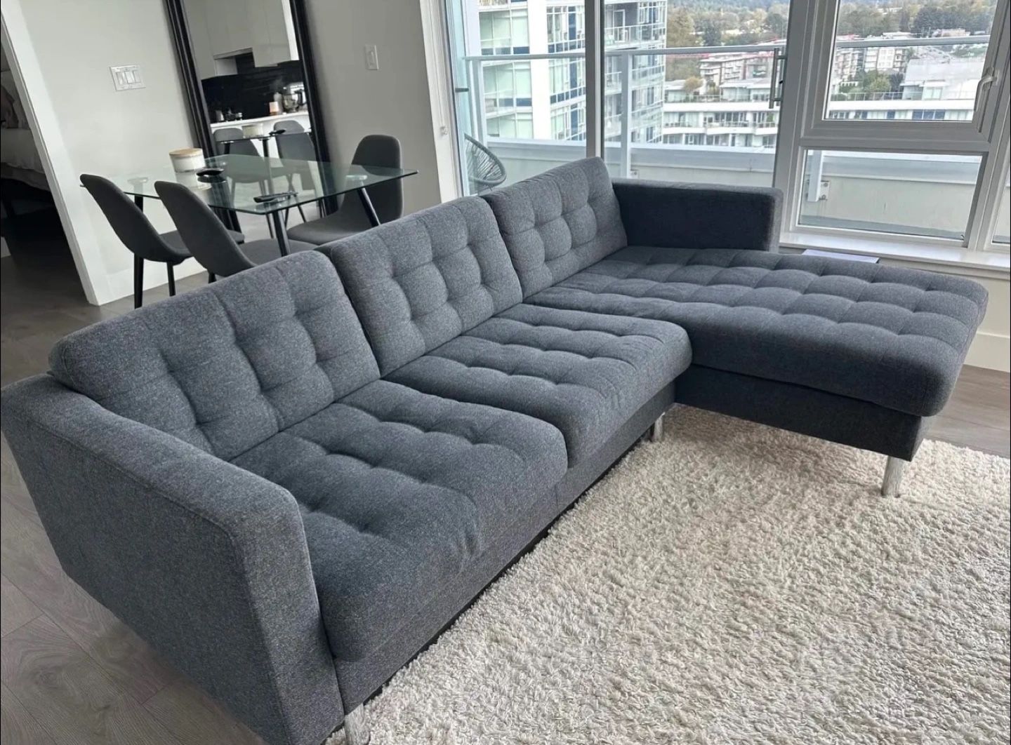 *Free Delivery* Gray IKEA Morabo Sectional Couch Sofa Chaise