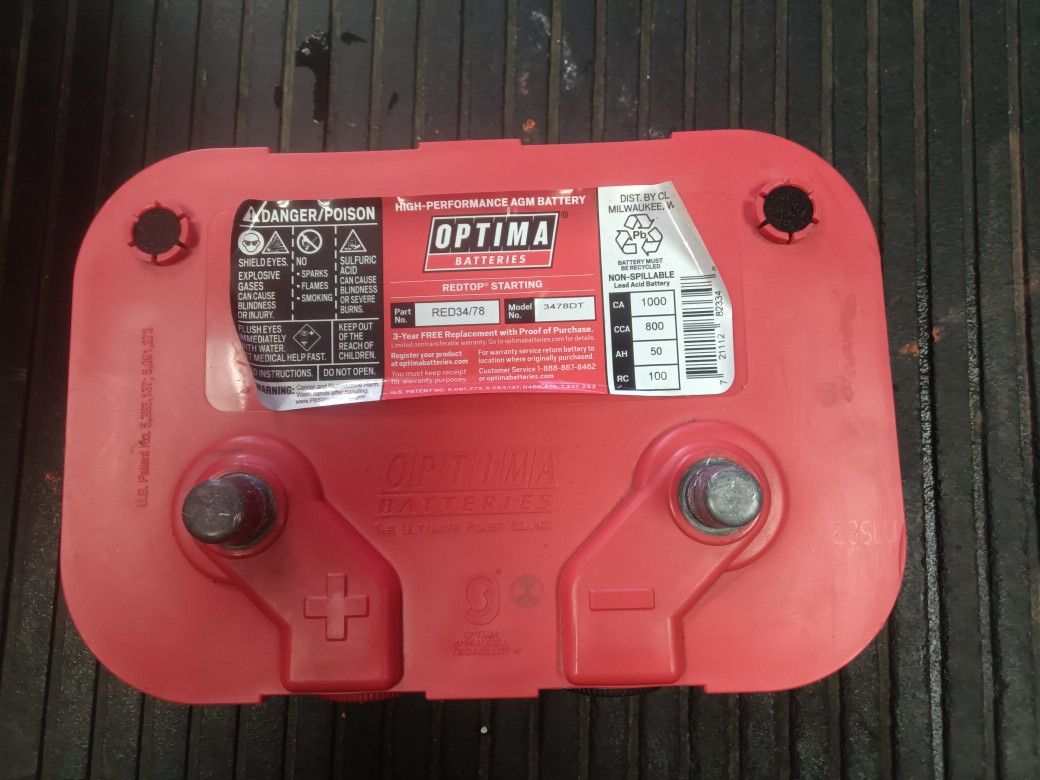 Red Top AGM Optima Battery group 34/78