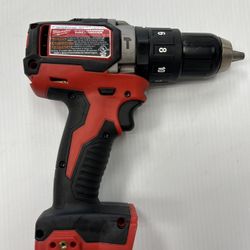 MILWAUKEE 2702-20 M18 1/2” COMPACT BRUSHLESS HAMMER DRILL/DRIVER (TOOL ONLY), IN USED CONDITION