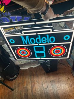 Models boombox neon sign