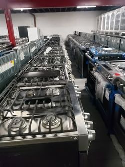 stove stainless Ge ..whirlpool ..maytag..kitchen aid..proffesional..jenair..GE..cafe..have them all open box warranty New ..New..ready to deliver...