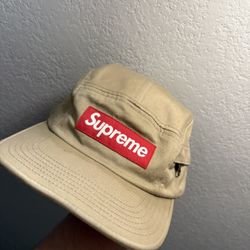 Supreme Washed Chino Twill Camp Cap in Tan