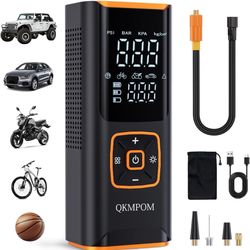 Tire Inflator Portable Air Compressor, 6X Faster 180 PSI Cordless Air Compressor, Air Pump with Pressure Gauge - Portable Tire Inflator for Car, Picku