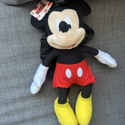 Brand New Fast Forward Disney Mickey Mouse Plush Backpack