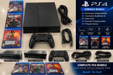 PS4 Console Bundle with Controller and 3 Games