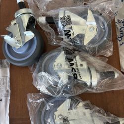 GSW 6” Heavy Duty Casters Wheels w expanding stem-swivel with Brake (set of 4)