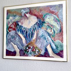 Famous Picture Blue Lady Edition 261/350 Barbara A Wood Serigraph