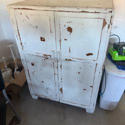 Vintage Wood Cabinet with Double Doors