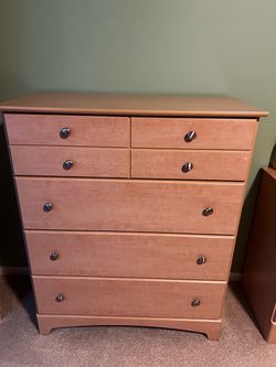 Tall Wood Dresser with 5 Drawers