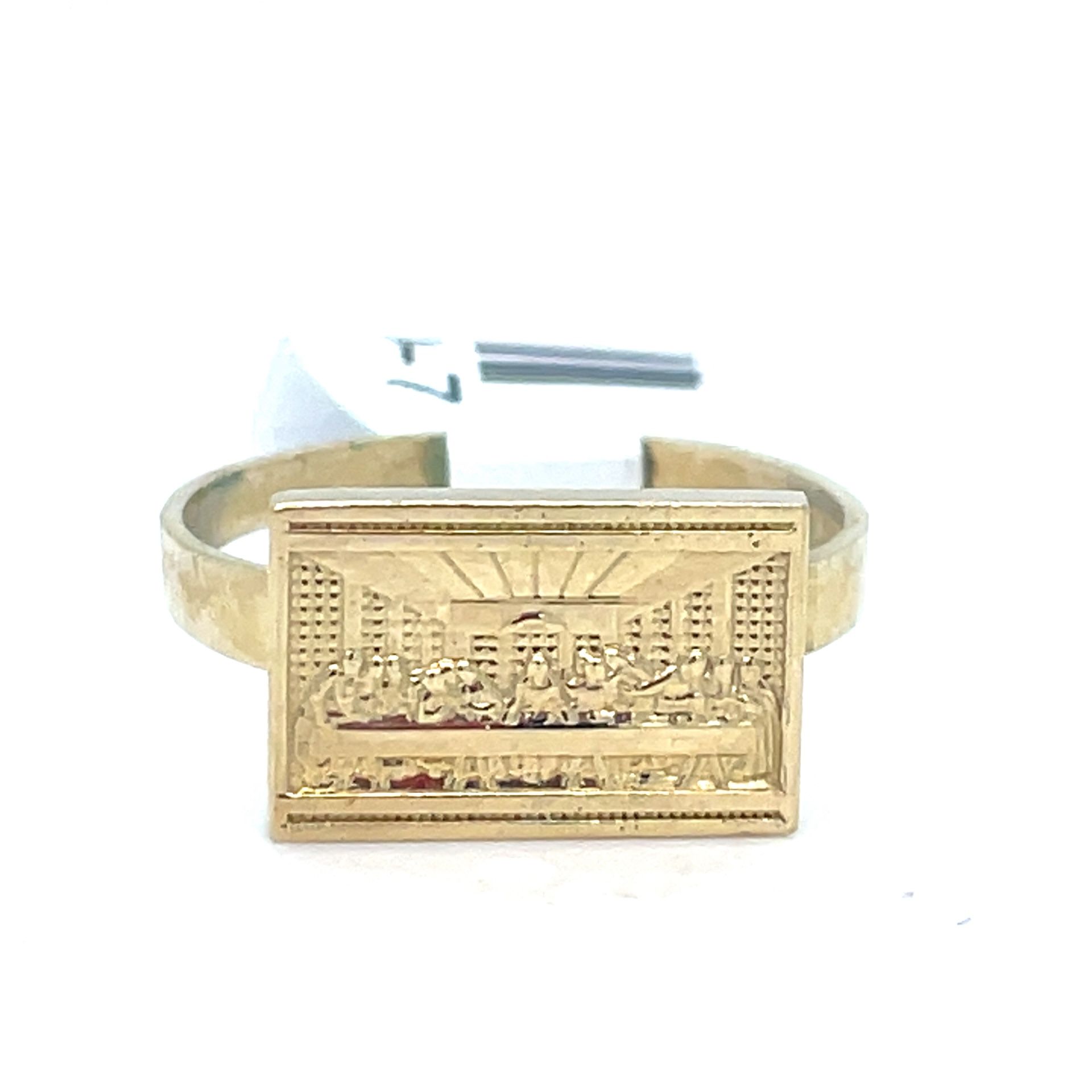 10Kt Yellow Gold Last Supper Ring 1.76g Size 7 200360/7