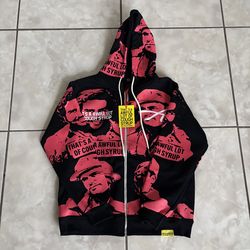Asaali X Awful Lot Of Cough Syrup Red Zip Up Hoodie