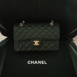 Chanel CF Grained Calfskin & Gold-Tone Metal Small Shoulder Bag