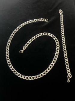 Beautiful 21 Inch Stainless Steel Necklace and 8 Inch Bracelet for you or Someone Special