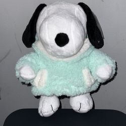 Peanuts snoopy Plush With Mint Green Hoodie With Pockets