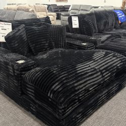 Black Corduroy Chase Lounge