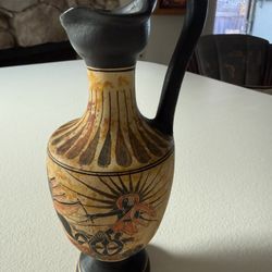 Vintage Greek Vase - Hand Painted And Numbered