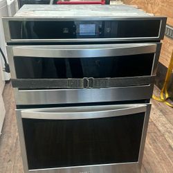 like new Whirlpool built-in stainless wall oven microwave combination with warranty