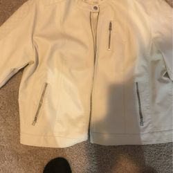 White Leather Levi Jacket For Sale. Brand New And Never Worn!