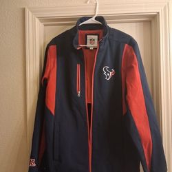 NFL Houston Texans Soft Shell Full Zip Up Jacket Sz M