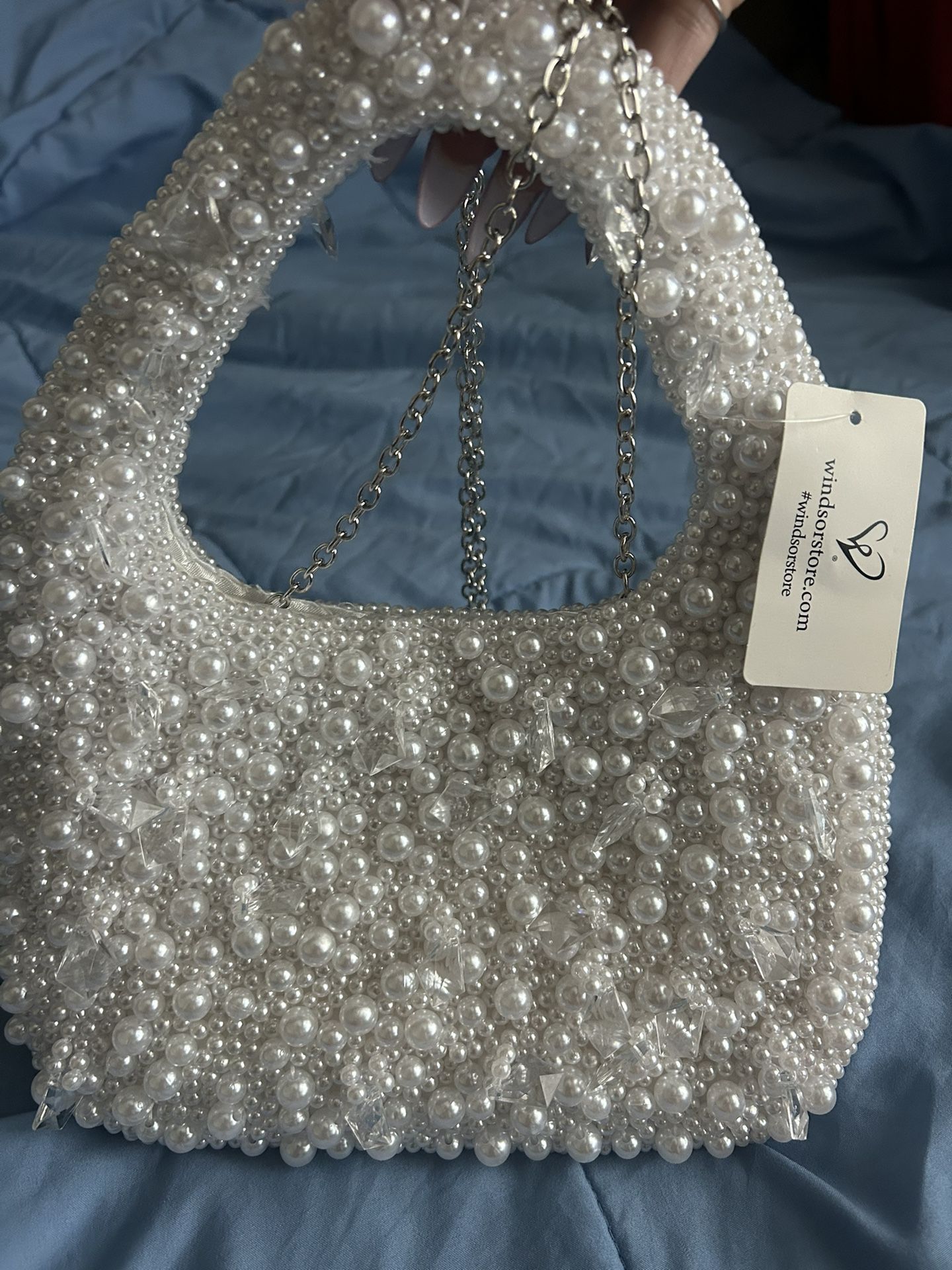 Pearl Crystal Beaded Purse