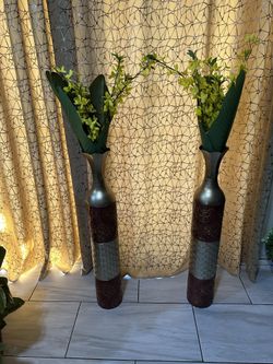 decorative metal vase.  🏺💐💐