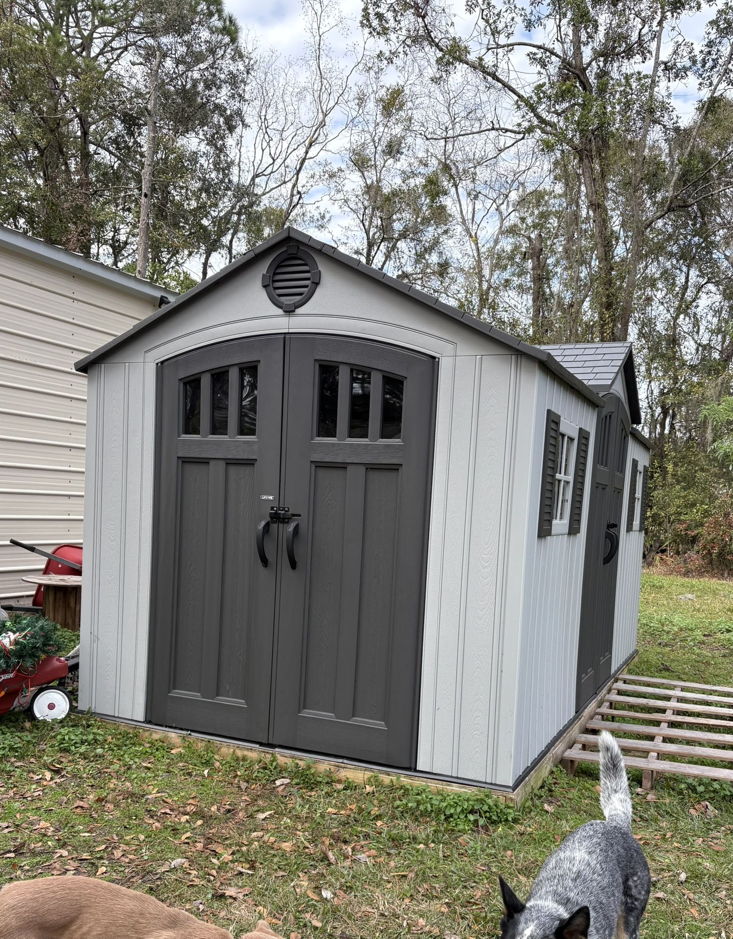 8x15 LifeTime Storage Shed With Solid Wood Platform