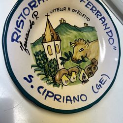 Signed Restaurant Dinner Plate !
