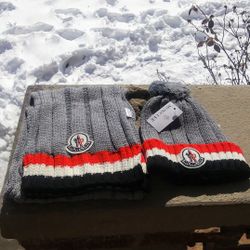 Brand New Moncler Beanie And Scarf Set Never Worn