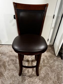 Genuine Leather Hardwood Counter height chairs