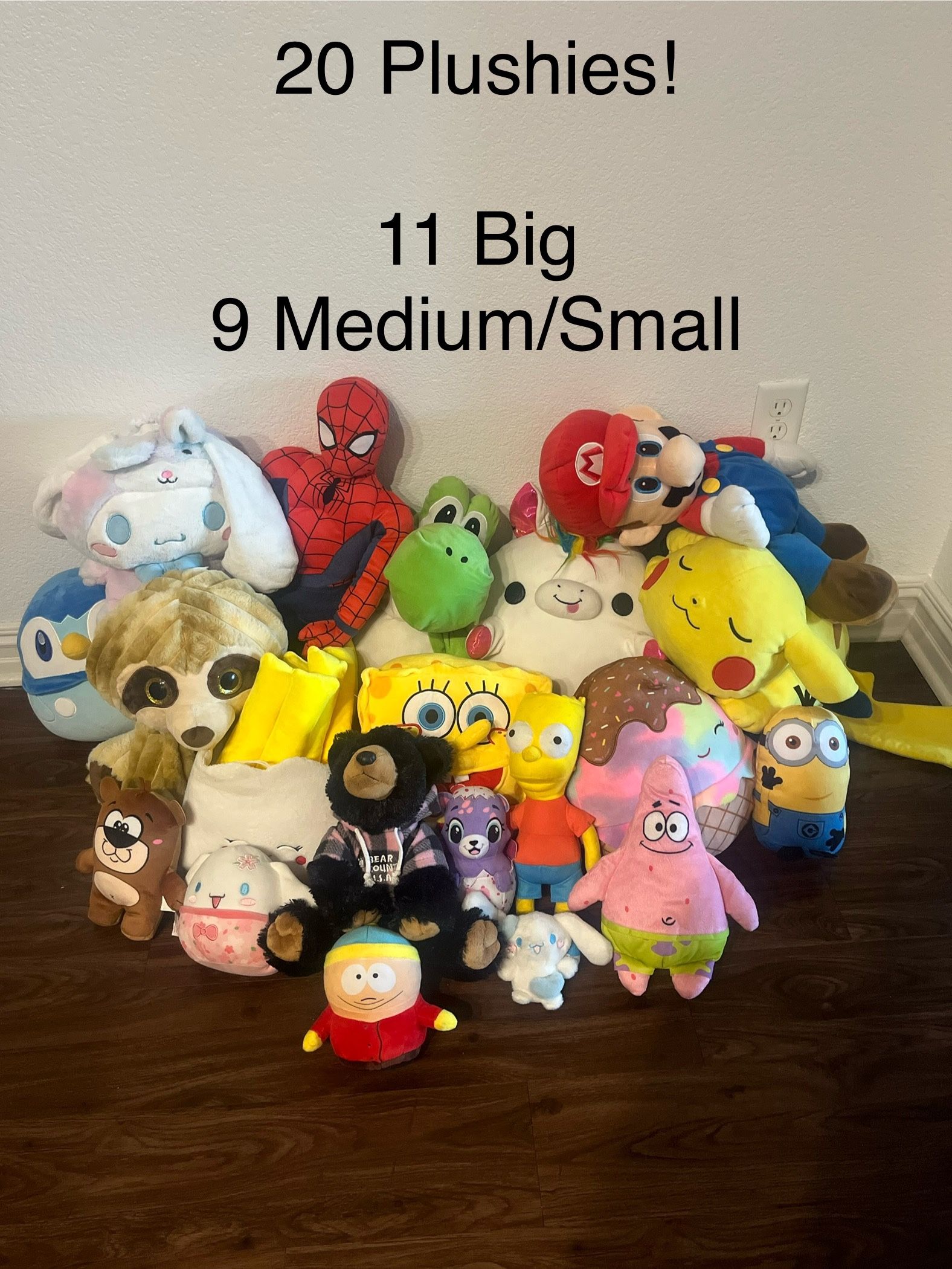20 Plushies For Sale