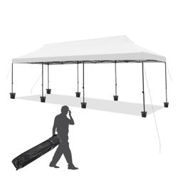 10 x 20 ft. Folding Tent – ​​Canopy Without Side Walls – Waterproof and Heavy-Duty – For Parties, Outdoor Events, and Gardens