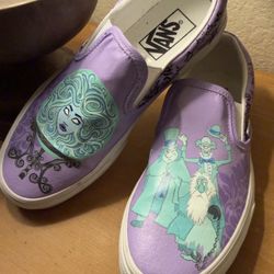 VANS haunted mansion inspired Shoes Custom Hand Detailed Slip On