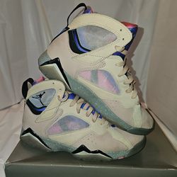 Nike Air Jordan 7 Retro Se Shimmer Brown-Black-Sapphire Mens Size # 9