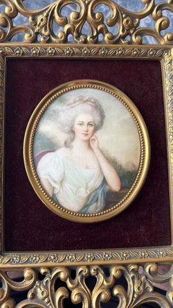 Large Vintage Gold Framed Print of Charlotte de Gramont