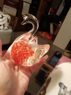 Vintage Glass Blown Swan