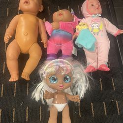  Baby Dolls Mixed Brands qty 4 