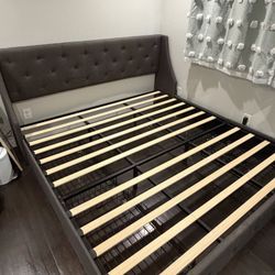King Bed Frame Dark Grey