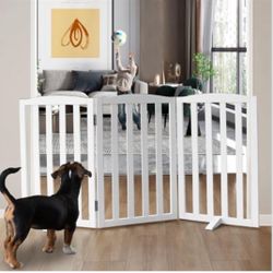 New 🆕 Freestanding Dog Gate Indoor,Doggie Gate Foldable Dog Gates for Doorways,Stairs MSRP: $93.98 -