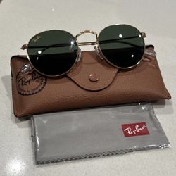 Ray Bans Round Gold Sunglasses 
