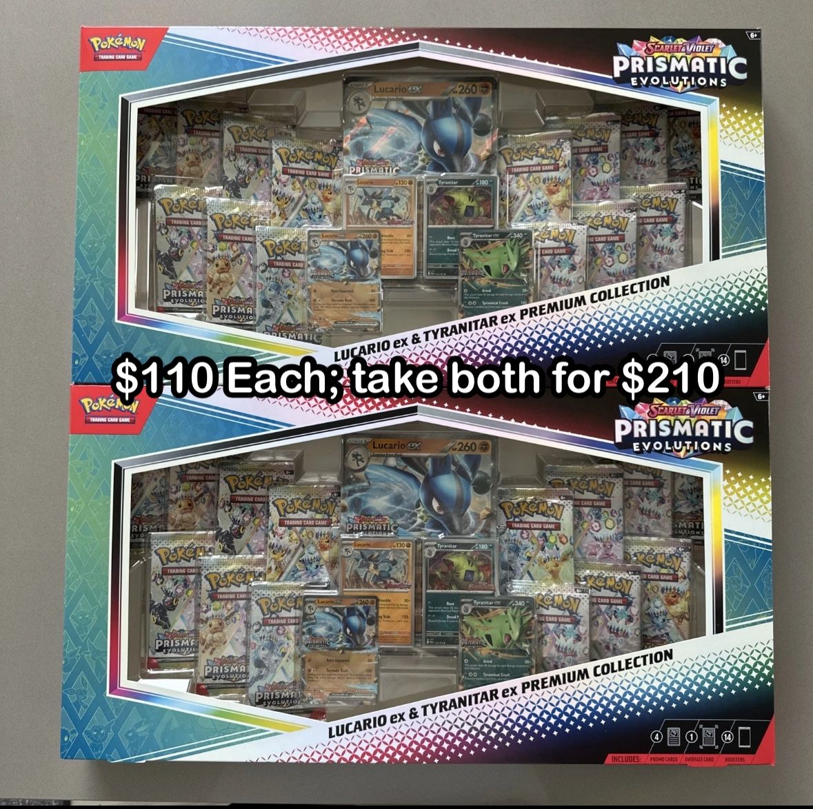 Pokemon TCG Prismatic Evolutions Lucario & Tyranitar Premium Collection