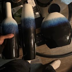 Livabliss Blue Ceramic Modern Vase