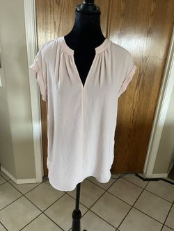 Soft Pink V-neck Blouse