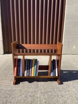 Mid Century Modern Petite Solid Oak Bookcase